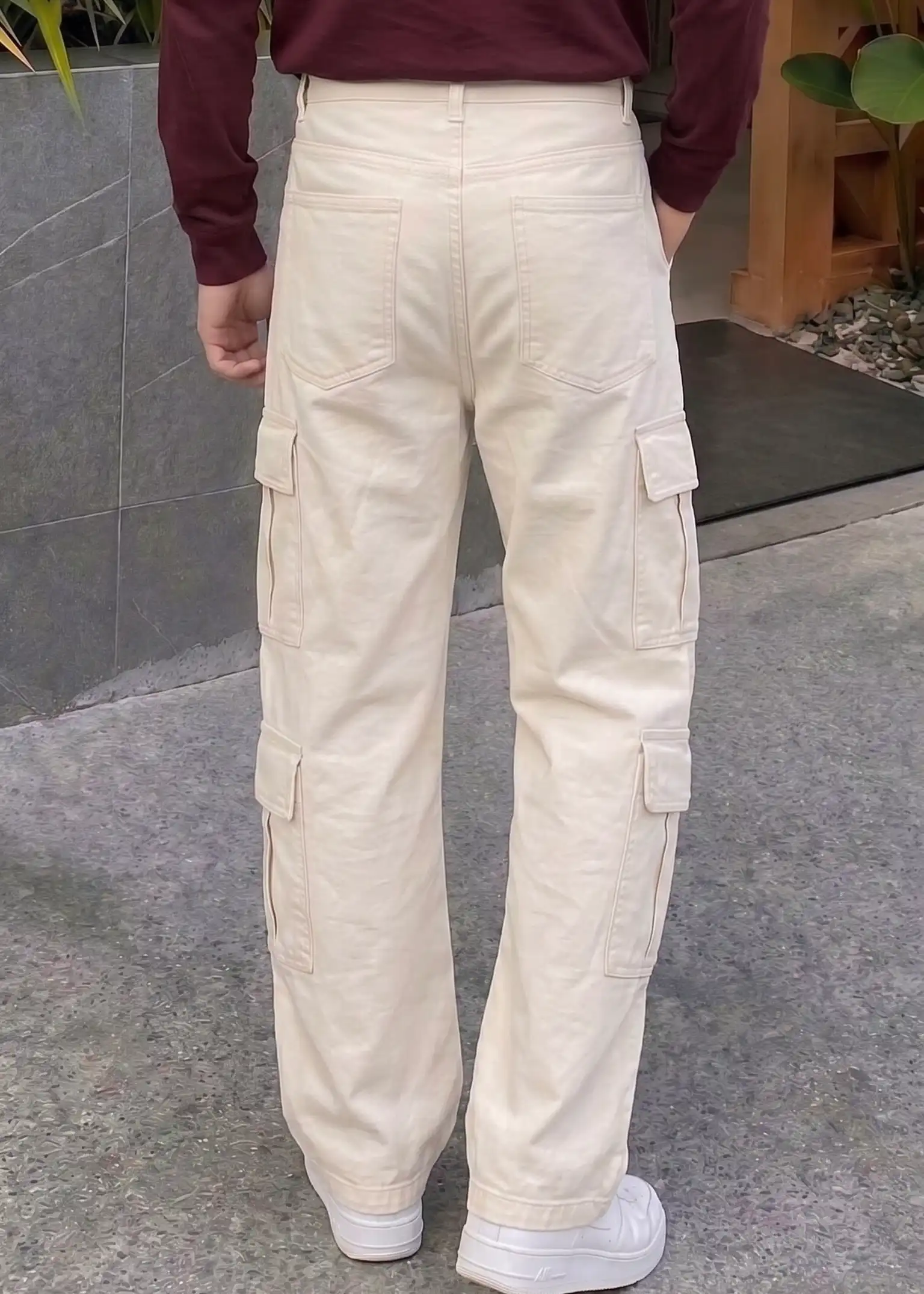 Cream White Baggy Cargo - Image 6